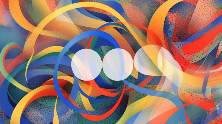 AI generated image that resembles the colors and curves of the Google brand.