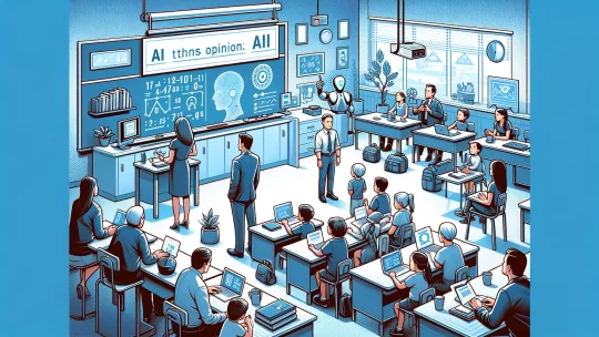 Illustration of AI in a classroom setting